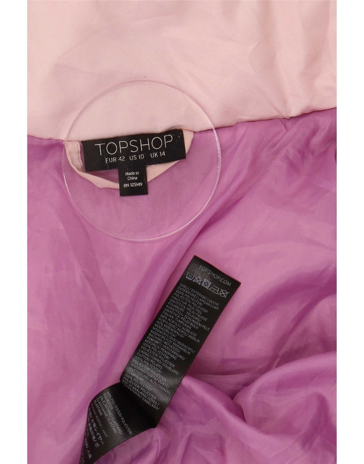 Topshop Damen-Übergröße mit Kapuze, wattierte Jacke, UK 14, Größe L, rosa, Polyester