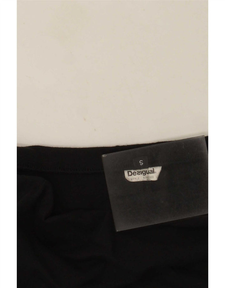 Desigual Damen Grafik-Leggings UK 10 Small Schwarz Geometrisch