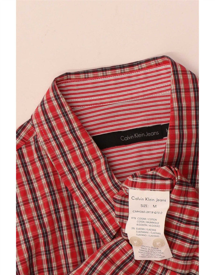 Calvin Klein Jeans Herrenhemd Mittelrot kariert Baumwolle