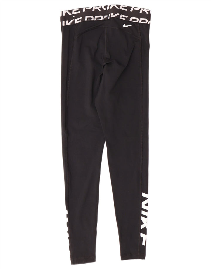 Nike Damen Dri Fit Graphic Leggings UK 10 Small Schwarz Polyester Sport