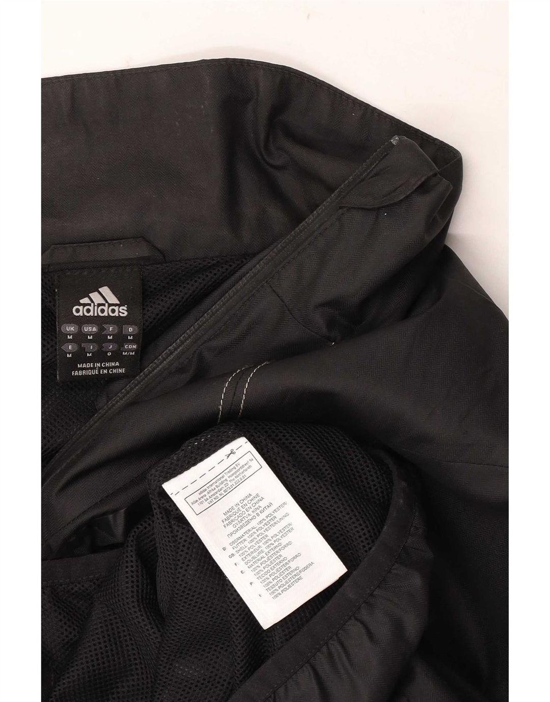 Adidas Herren Regenjacke UK 38 Medium Schwarz Polyester