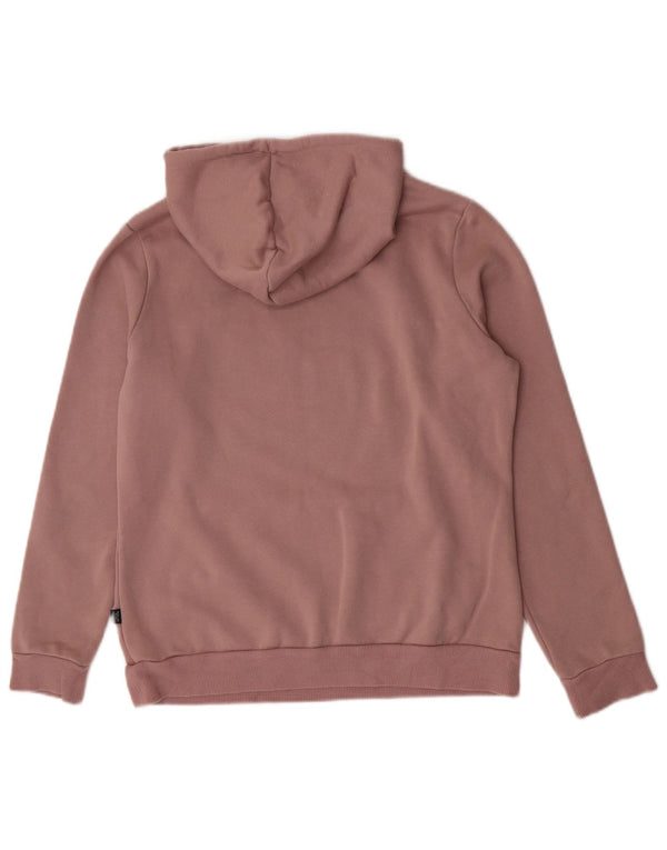 Puma Womens Graphic Hoodie Pullover UK 14 Mittelrosa Baumwolle