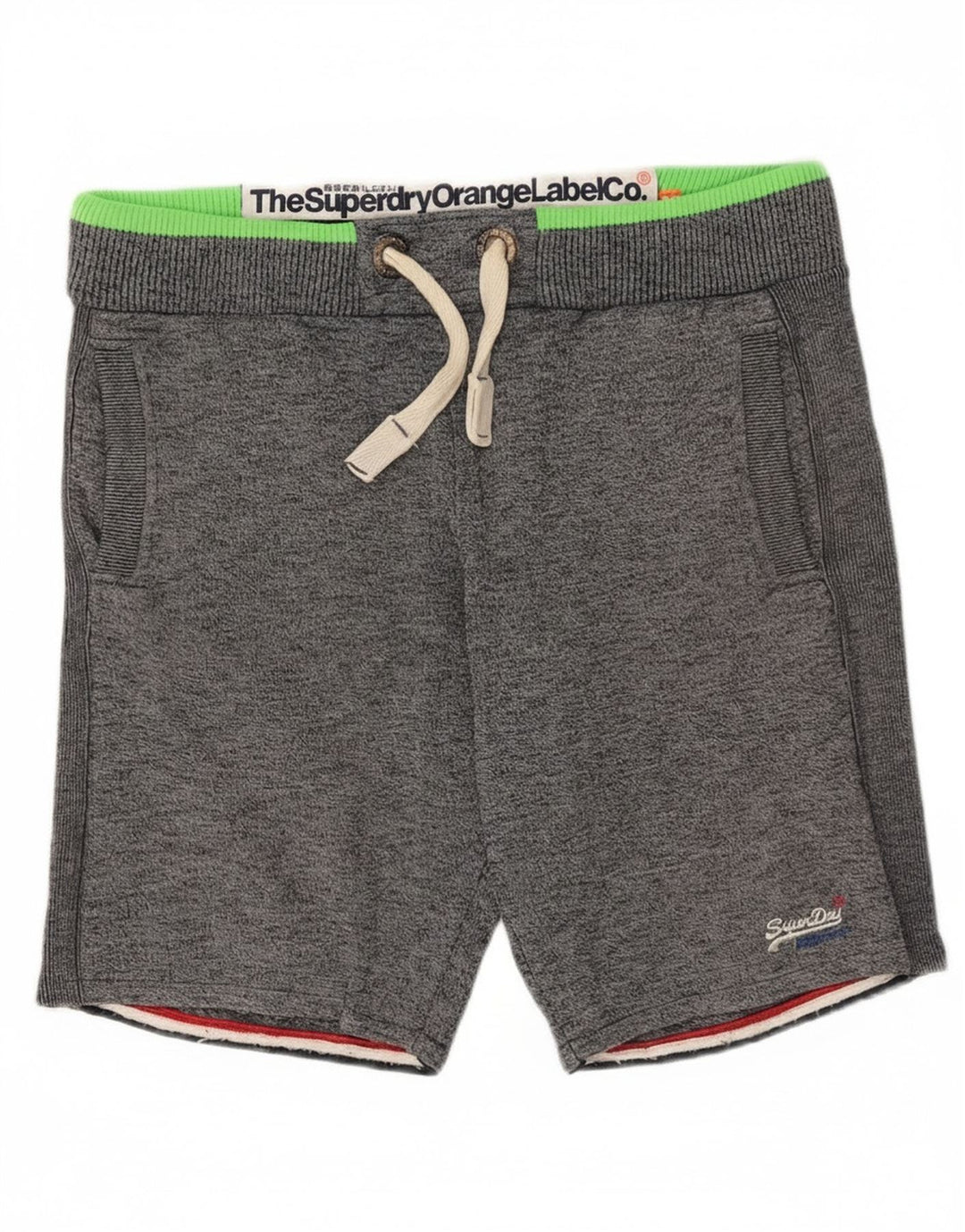 Superdry Herren-Sportshorts mit schmaler Passform, mittelgrau gesprenkelte Baumwolle