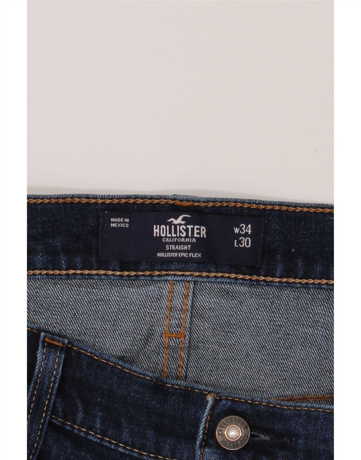 Hollister Herren Flex Straight Jeans W34 L30 Blau