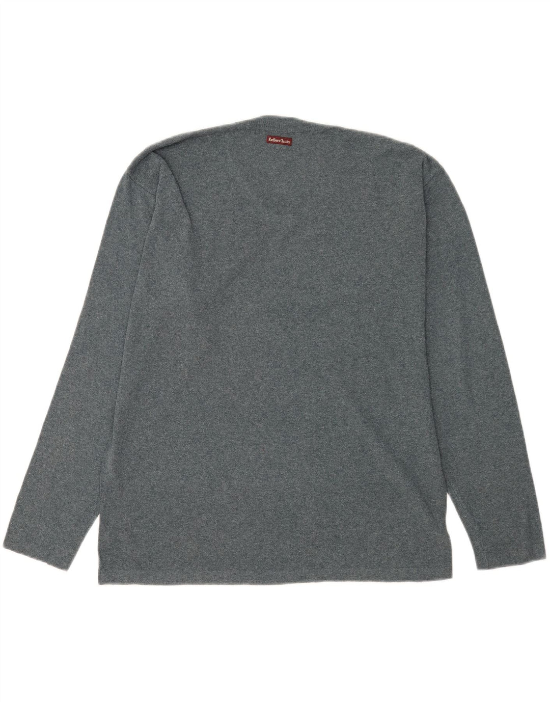 Marlboro Classics Herren-Pullover mit V-Ausschnitt, großes, grau meliertes Acryl