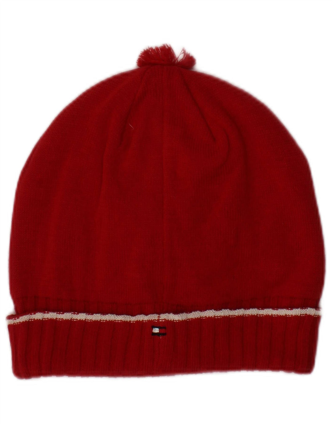 Tommy Hilfiger Damen-Strickmütze, Größe L/XL, rote Baumwolle