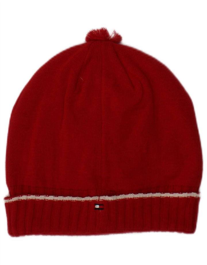 Tommy Hilfiger Damen-Strickmütze, Größe L/XL, rote Baumwolle
