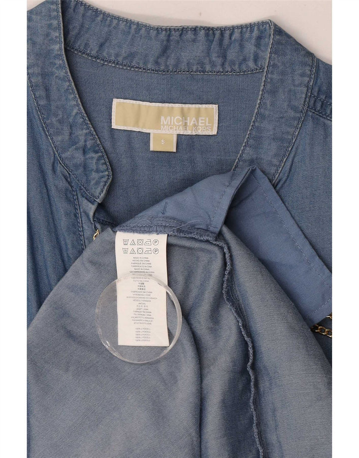 Michael Kors Damen Etuikleid UK 10 Small Blue Lyocell