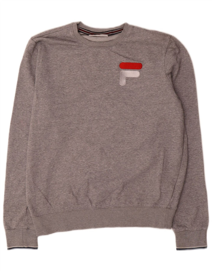 Fila Herren Grafik-Sweatshirt-Pullover aus mittelgrauer Baumwolle