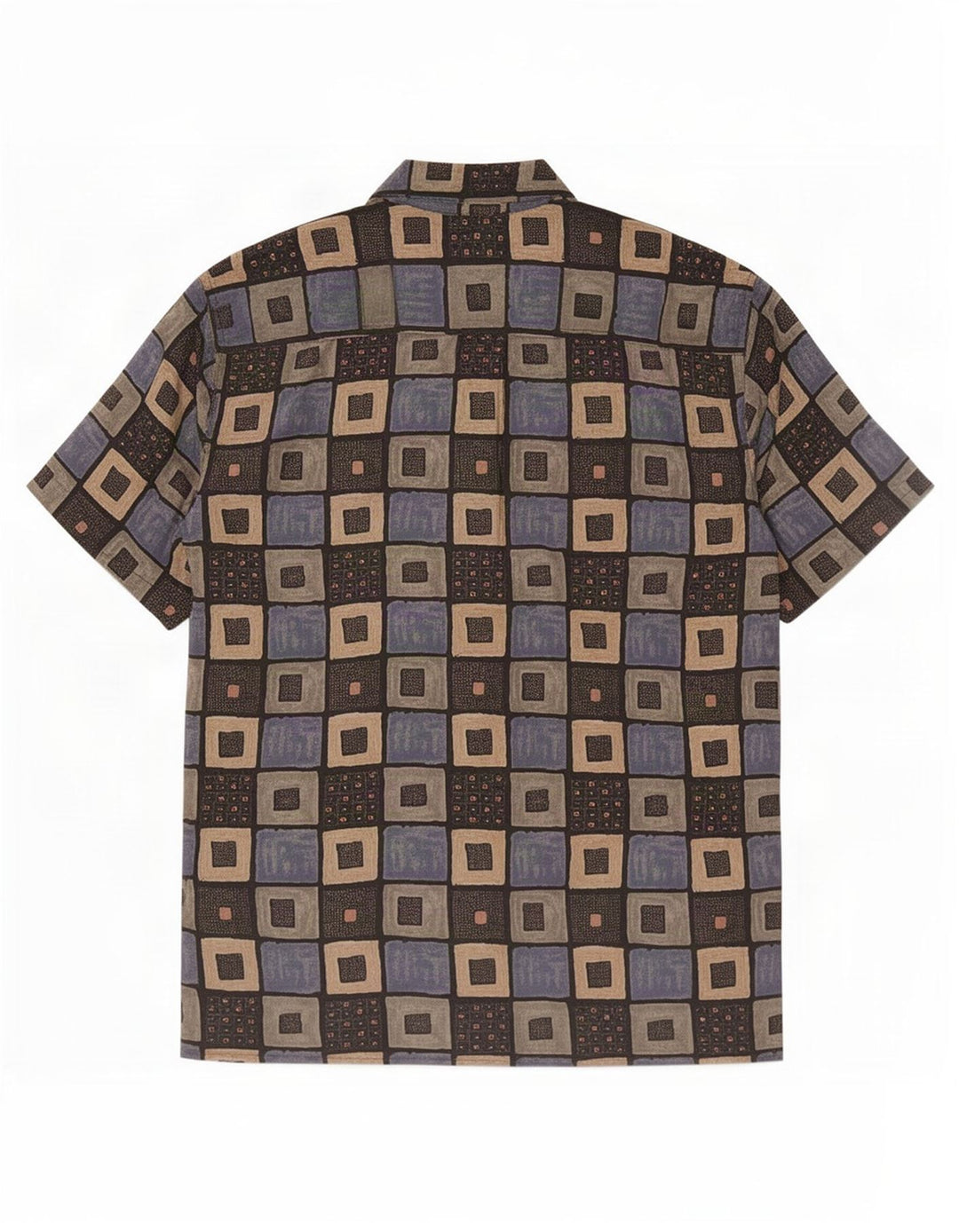 Vintage Herren Kurzarmhemd Medium Mehrfarbig Geometrisch