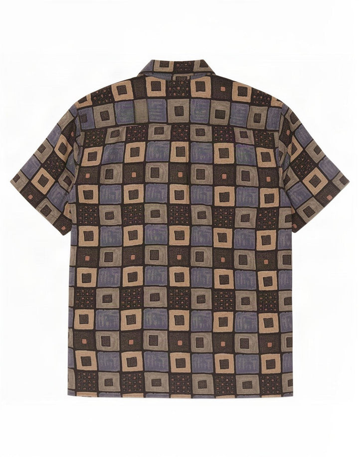 Vintage Herren Kurzarmhemd Medium Mehrfarbig Geometrisch