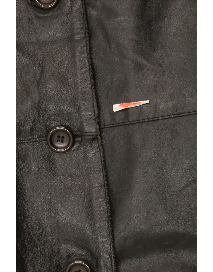 Vintage Damen Lederjacke IT 42 Mittelschwarzes Leder