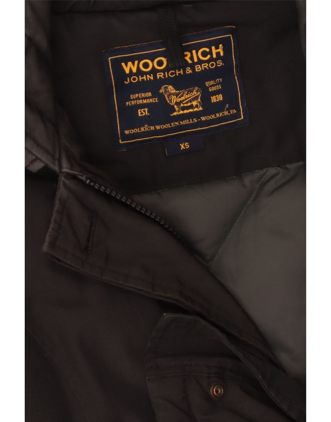 Woolrich Wattierter Damenmantel mit Kapuze, UK 6, XS, Schwarz