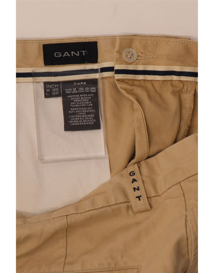 Gant Herren gerade Chinohose W36 L32 Beige Baumwolle