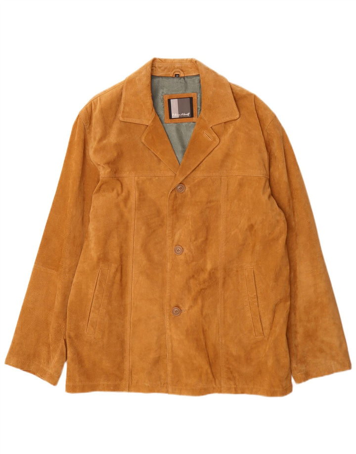 Henry Morell Herren Wildlederjacke IT 48 Mittelbraunes Leder