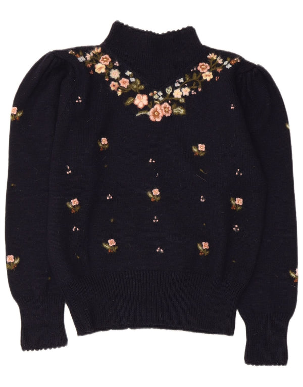 Herman Geist Womens Turtle Neck Jumper Sweater UK 14 Medium Navy Blue