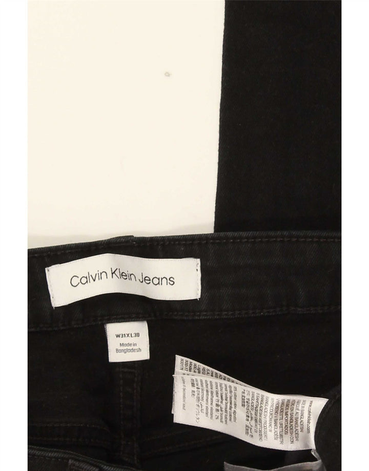 Calvin Klein Herren Slim Jeans W31 L30 Schwarze Baumwolle