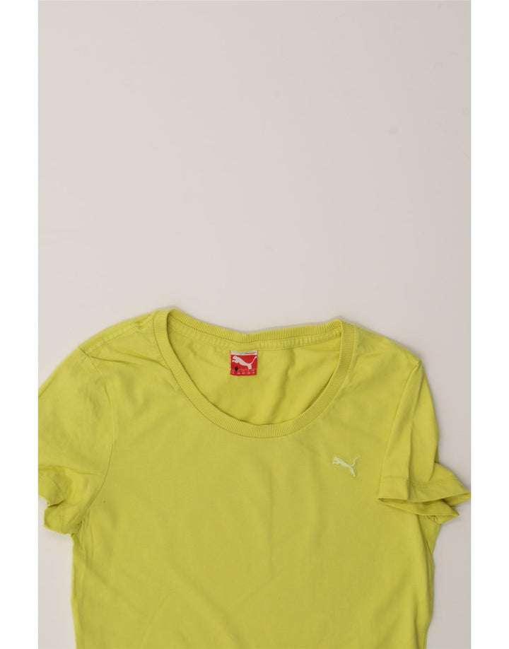 PUMA Womens T-Shirt Top UK 10 Small  Yellow Cotton Vintage Puma and Second-Hand Puma from Messina Hembry 
