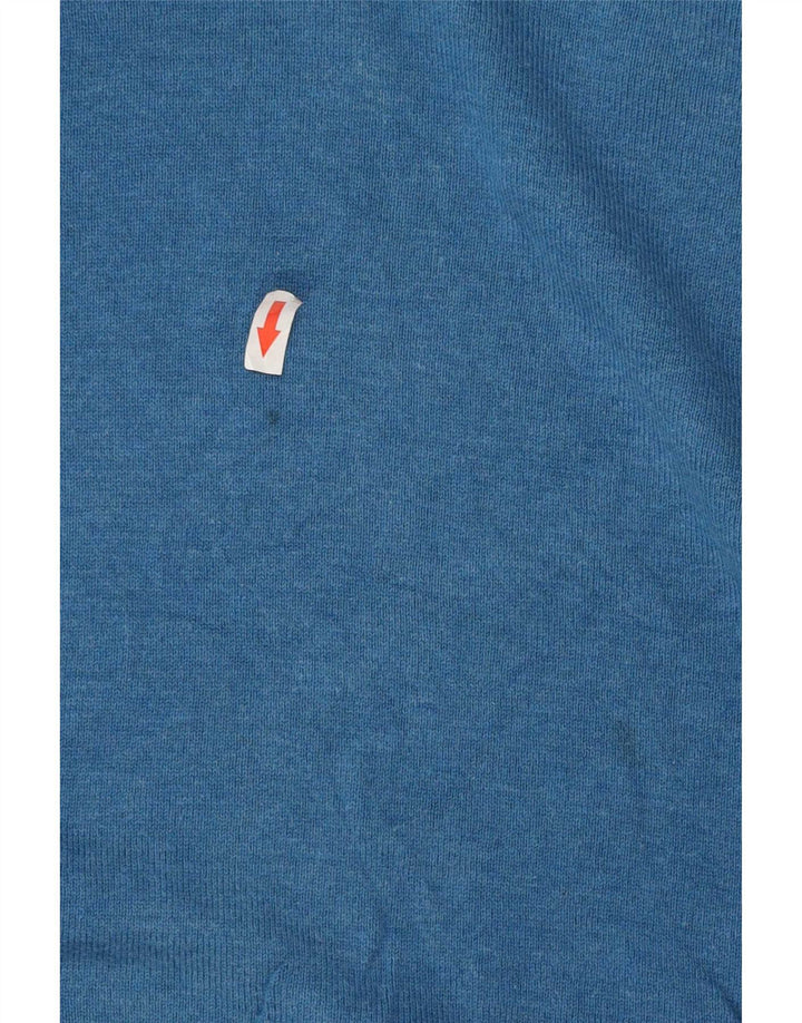Marks & Spencer Herren-Pullover mit V-Ausschnitt, XL, blaue Baumwolle