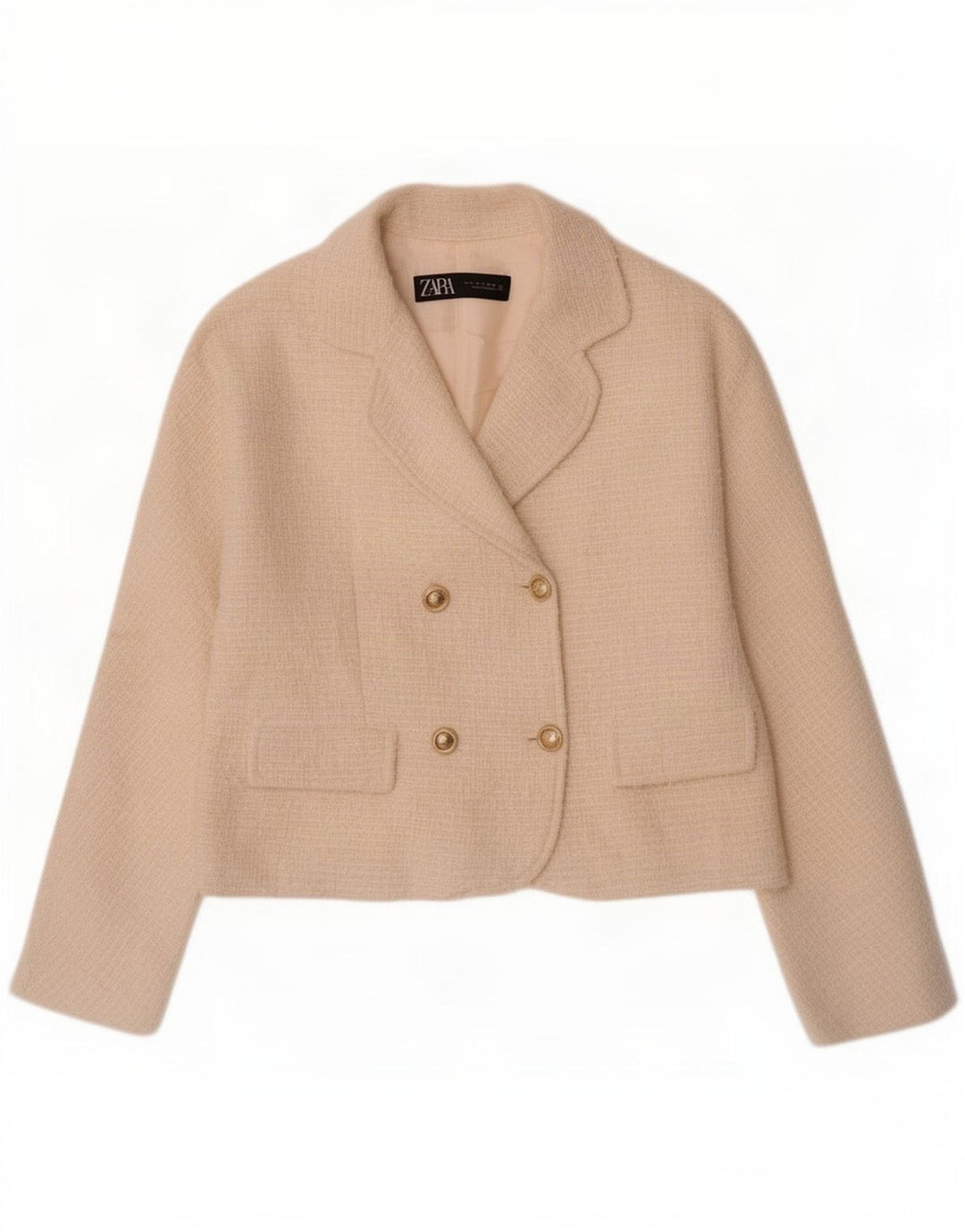 Zweireihiger Blazer für Damen von Zara, UK 12, mittelgrau, aus Polyester