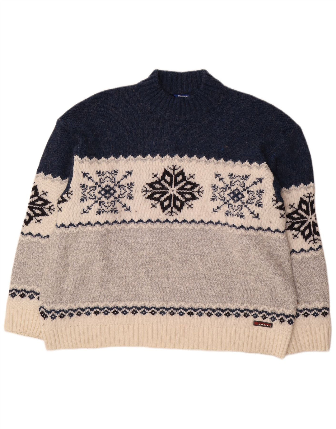 Campagnolo Herren-Pullover mit Rollkragen, XL, mehrfarbig, Fair-Isle-Wolle