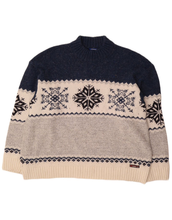 Campagnolo Herren-Pullover mit Rollkragen, XL, mehrfarbig, Fair-Isle-Wolle