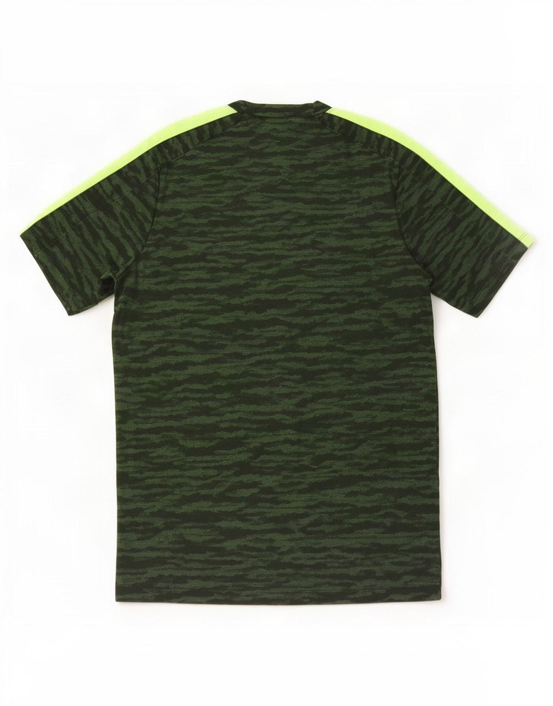 Nike Herren Dri Fit T-Shirt-Oberteil aus mittelgrünem Camouflage-Polyester