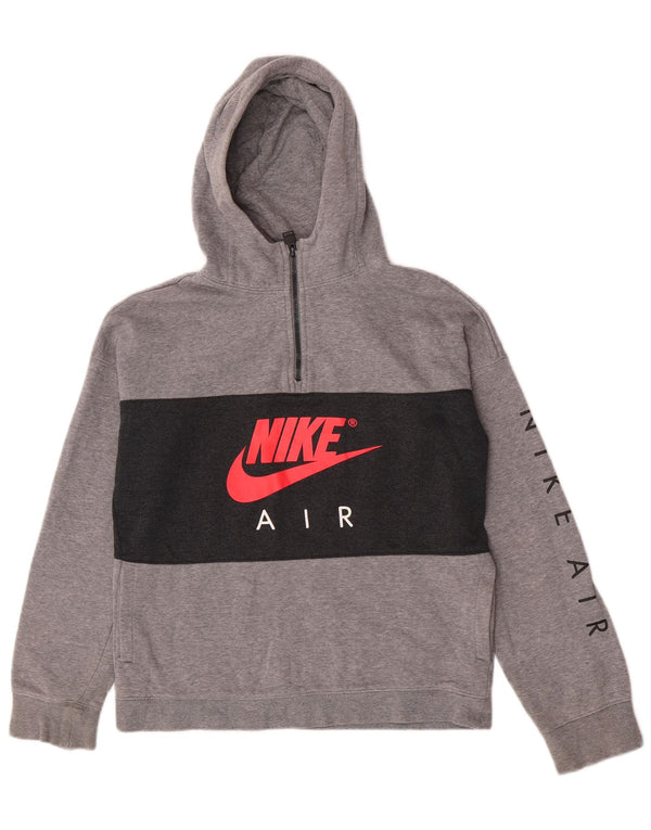 Nike Jungen Air Graphic Kapuzenpullover, 13–14 Jahre, XL, Grau, Farbblock