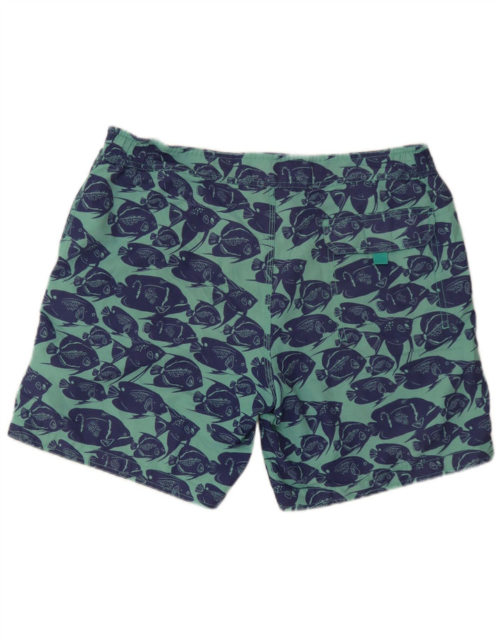 Boden Herren-Badeshorts mit Grafik, Größe L, Blau