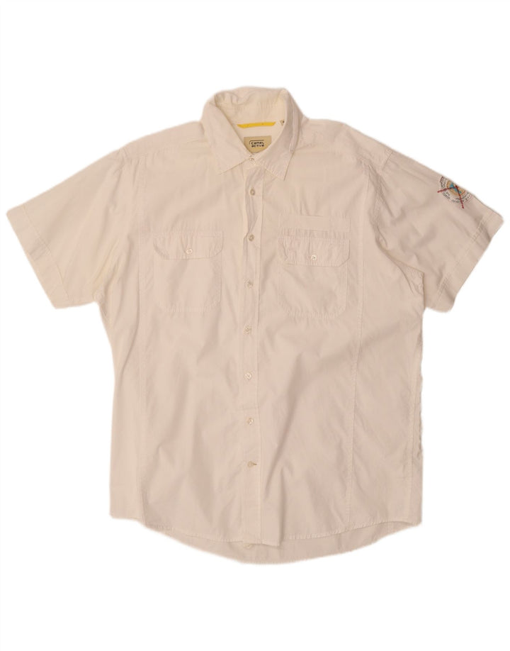 Camel Active Herren-Kurzarmhemd XL aus weißer Baumwolle