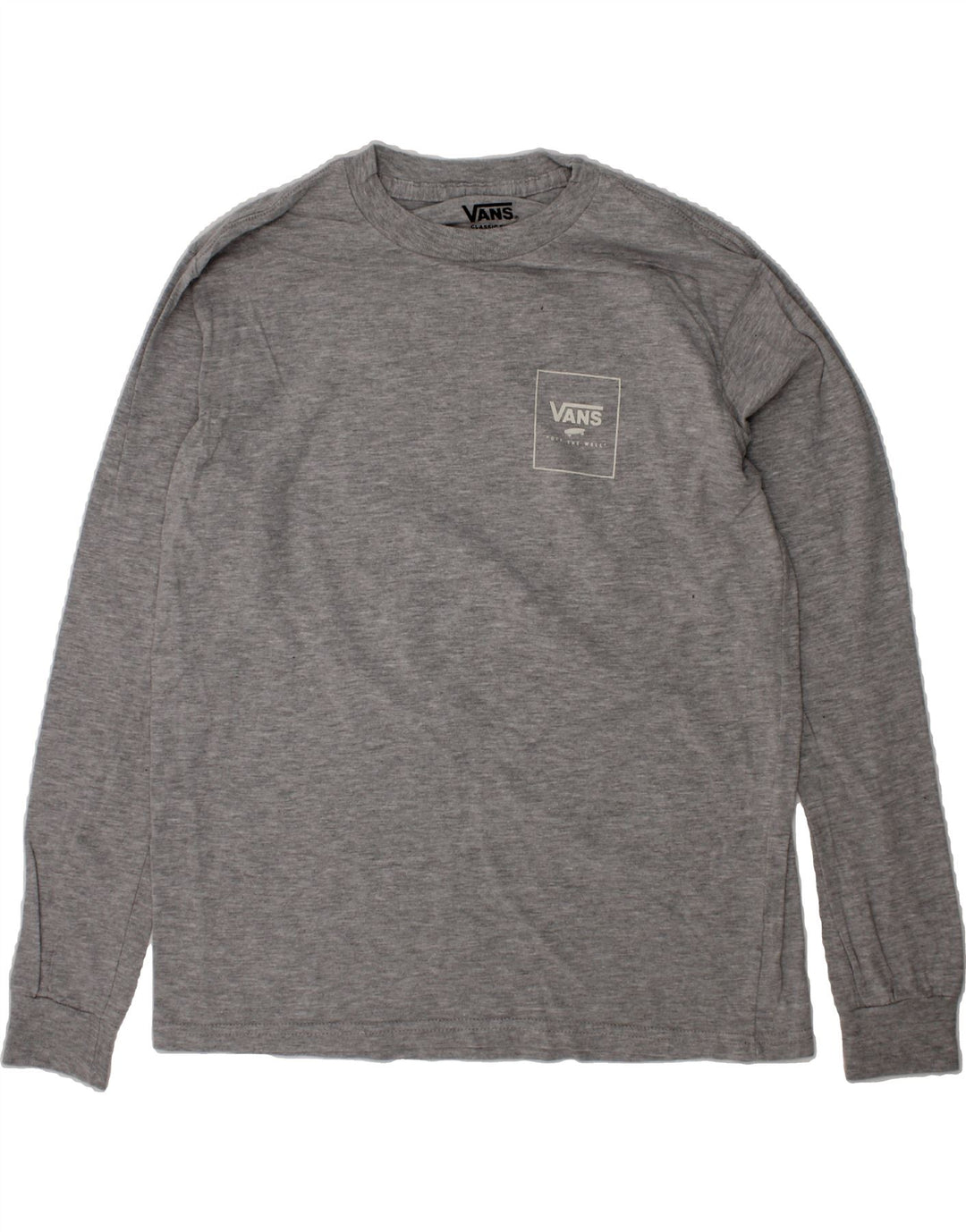 VANS Boys Classic Fit Graphic Top Long Sleeve 10-11 Years Medium Grey Vintage Vans and Second-Hand Vans from Messina Hembry 