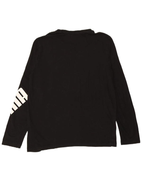 PUMA Mens Graphic Top Long Sleeve Large Black Cotton