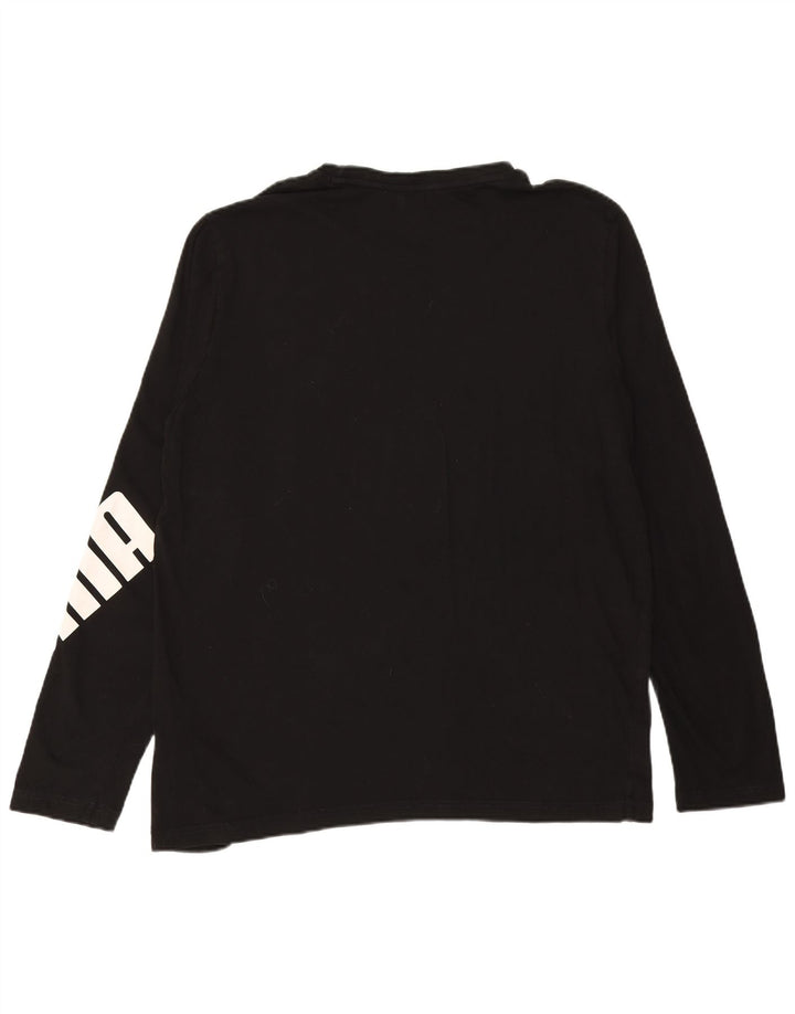 PUMA Herren Graphic Top Langarm Large Schwarz Baumwolle