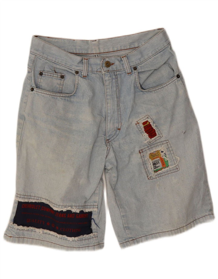 Vintage Herren Distressed Denim Shorts IT 46 Small W28 Blaue Baumwolle