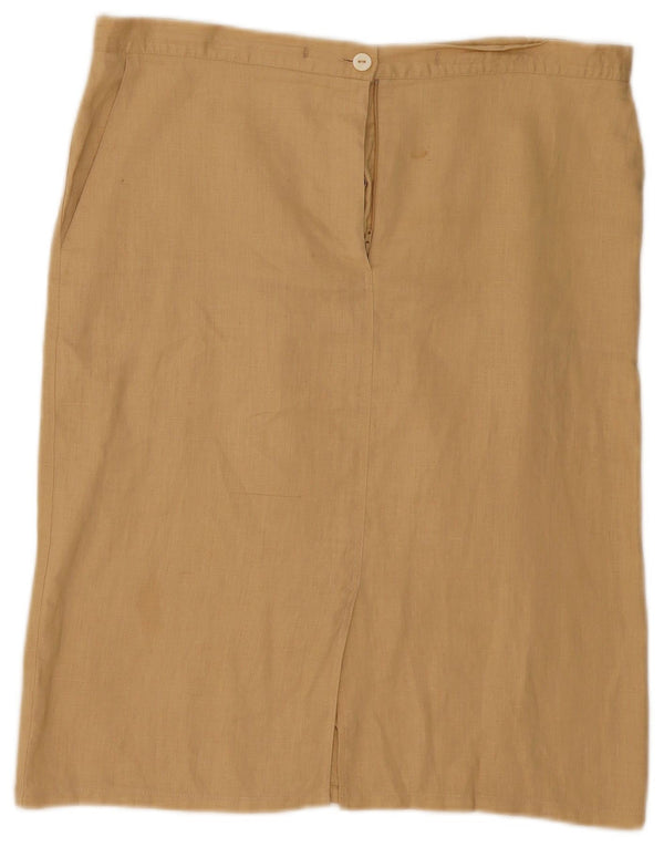 ELENA MIRO Gerader Damenrock UK 14 Large W38 Beige Leinen