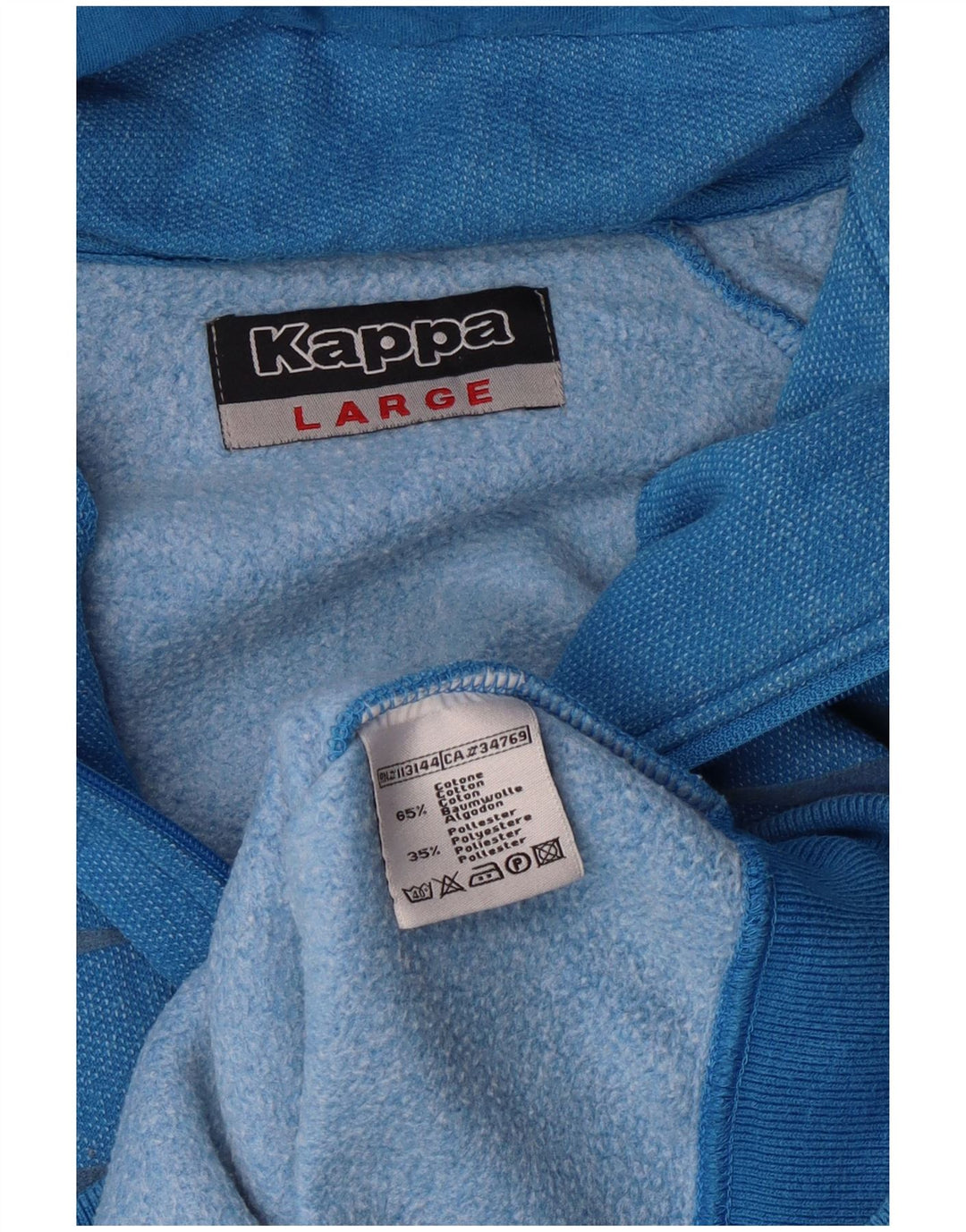 Kappa Herren-Kapuzenpullover mit Reißverschluss, groß, blau gestreift, Baumwolle
