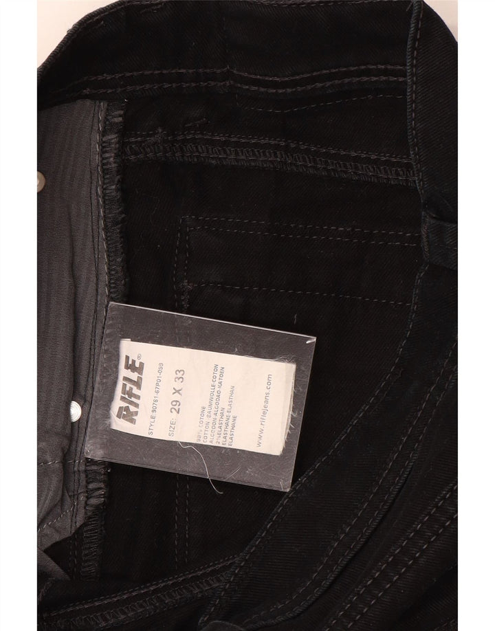 Rifle Herren Slim Jeans W29 L33 Schwarze Baumwolle