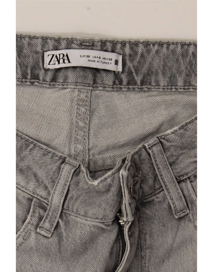 Zara Damen Straight Jeans EU 38 Small W28 L30 Grau