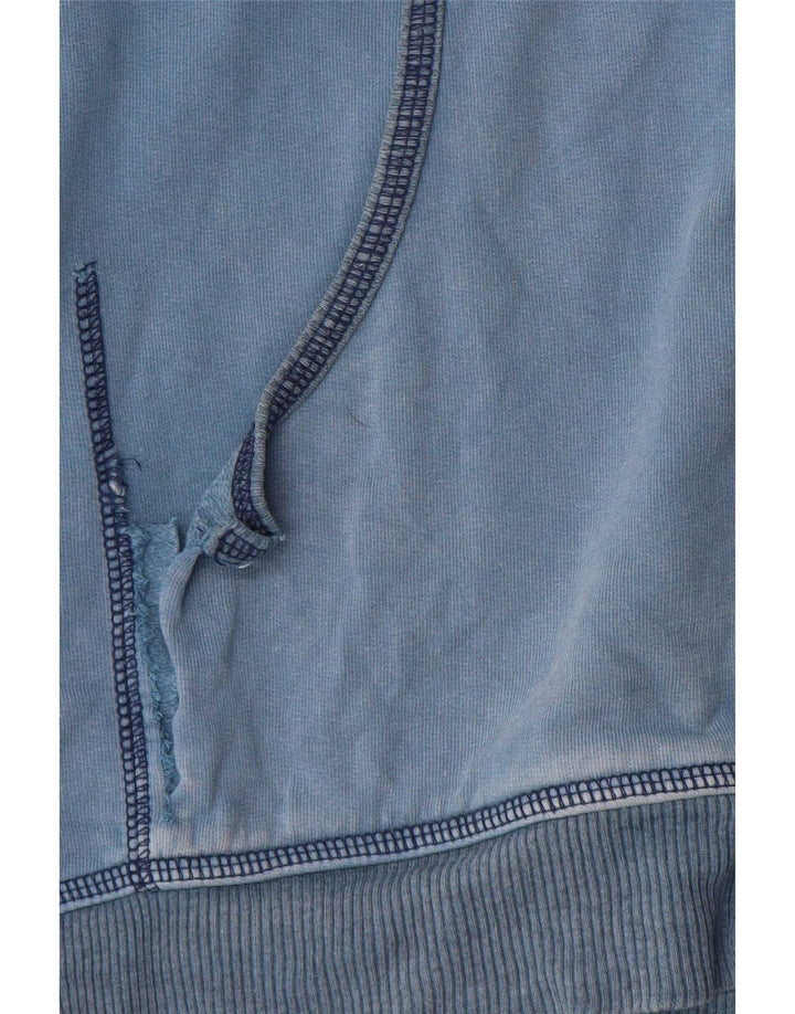 Lee Womens Zip Hoodie Pullover UK 14 Mittelblaue Baumwolle