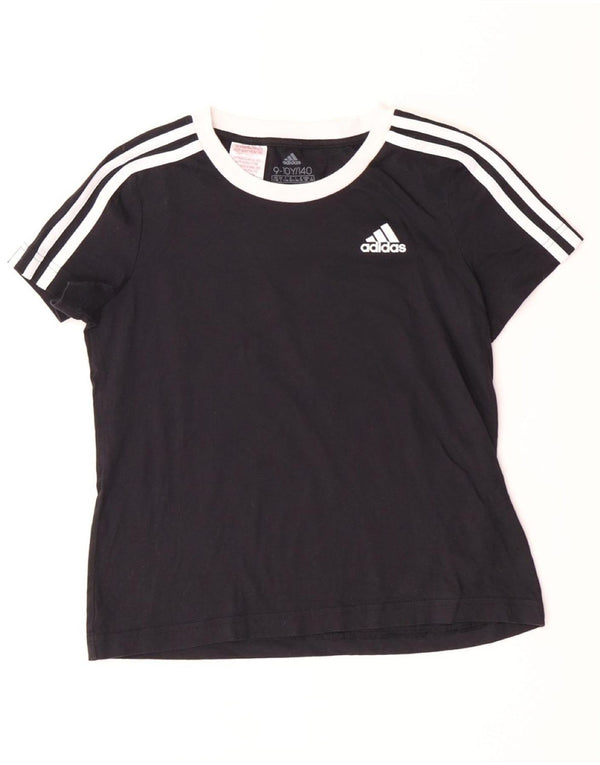ADIDAS T-Shirt für Mädchen, 9–10 Jahre, schwarze Baumwolle