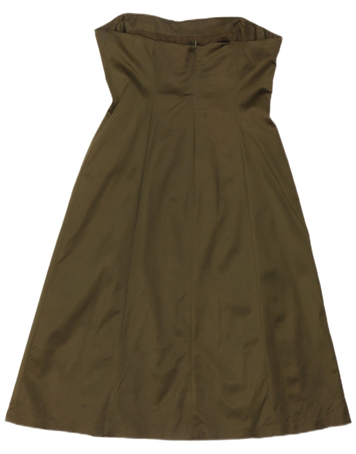 Coast Trägerloses Damenkleid UK 12 Mittel Khaki Acetat