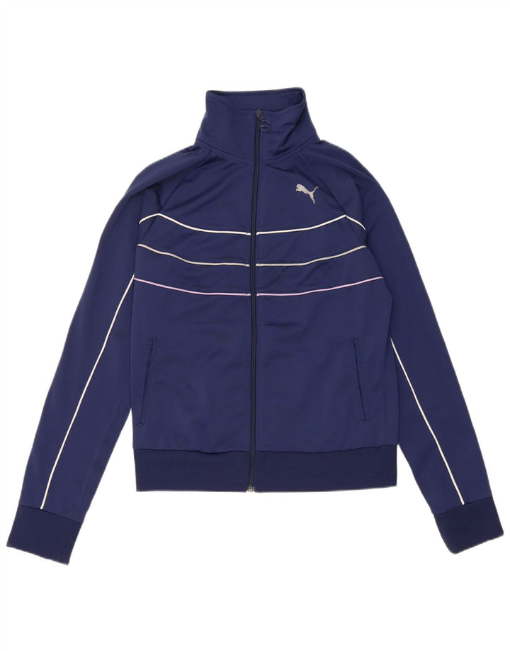 Puma Damen Trainingsanzug Top Jacke UK 12 Medium Marineblau