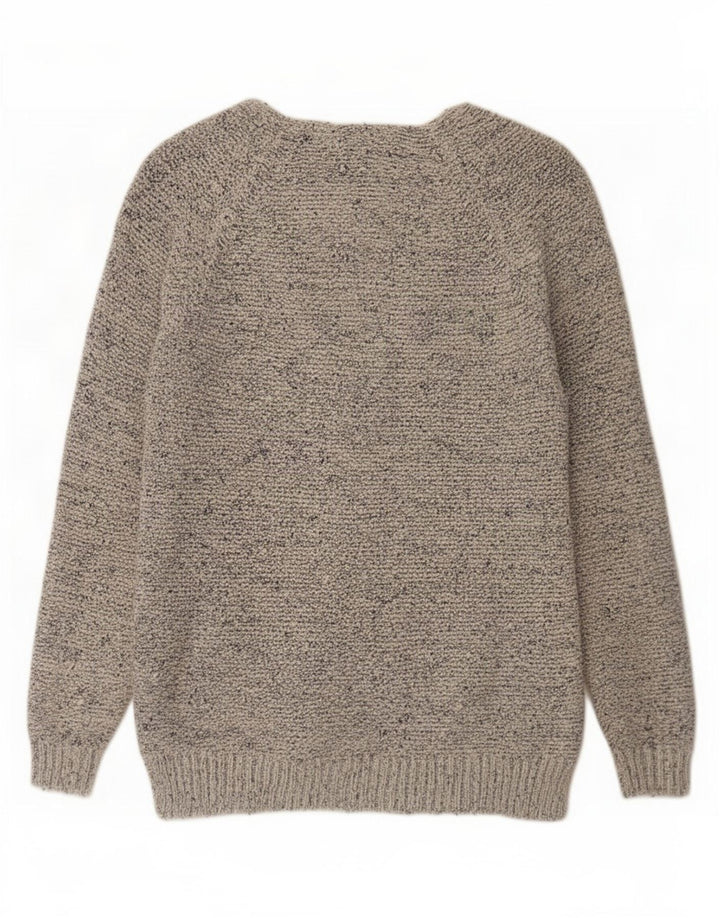 Marks & Spencer Damen-Cardigan-Pullover UK 14 Mittelblau gefleckte Baumwolle