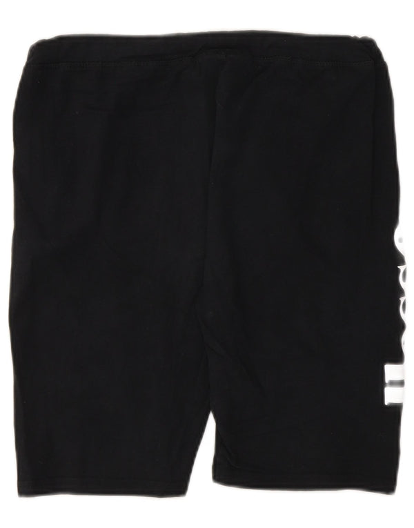 Ellesse Womens Graphic Sport Shorts UK 12 Mittelschwarze Baumwolle