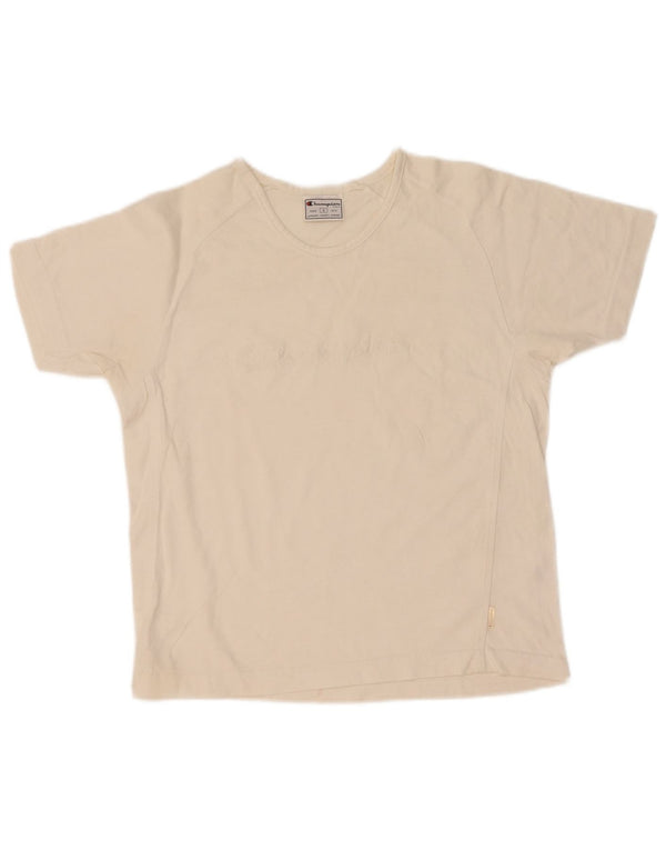 Champion Womens Graphic T-Shirt Top UK 10 Small Weiße Baumwolle