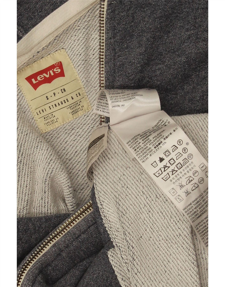 Levi's Herren-Kapuzenpullover mit Reißverschluss, Größe S, graue Baumwolle