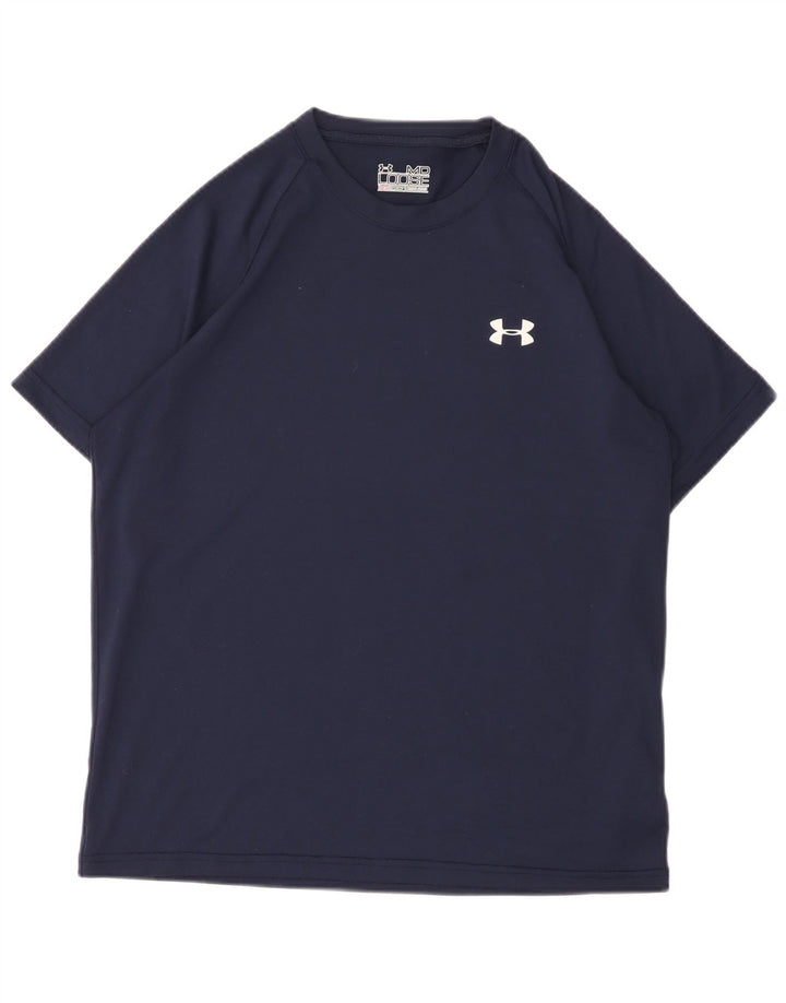 Under Armour Herren Heat Gear T-Shirt Oberteil Mittel Navy Blau Polyester
