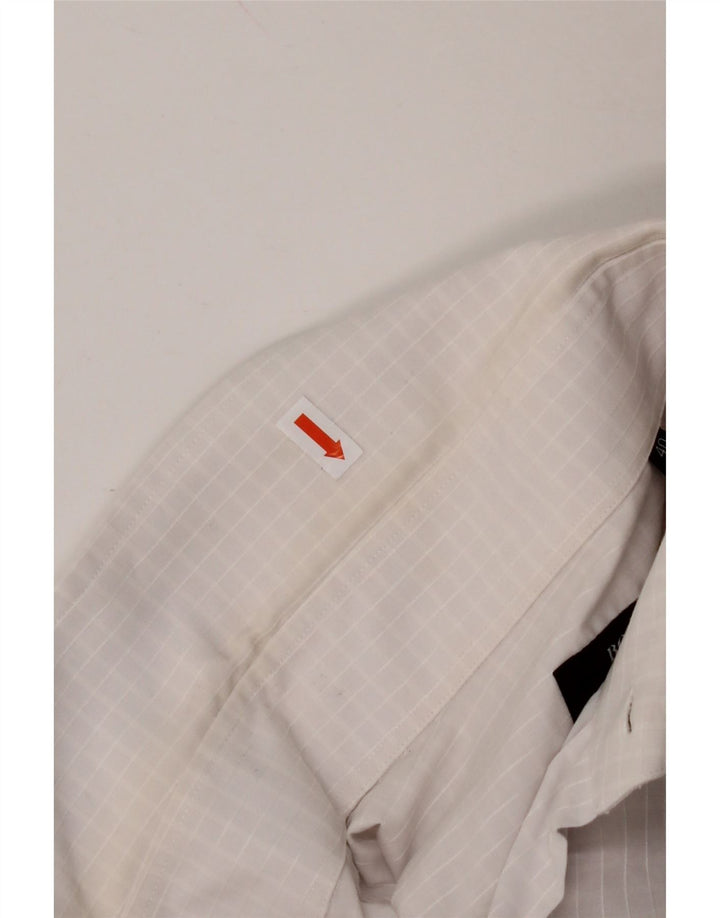 HUGO BOSS Herren-Hemd mit normaler Passform, Größe 40 15 3/4, mittelweißes Gingham