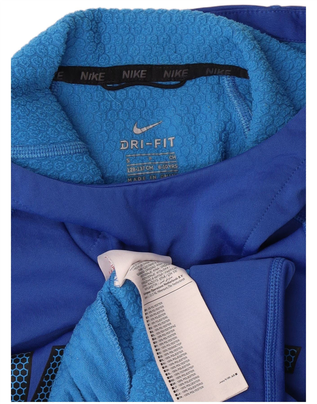 NIKE Dri Fit Graphic Kapuzenpullover für Jungen, 8–9 Jahre, Größe S, blau, Polyester