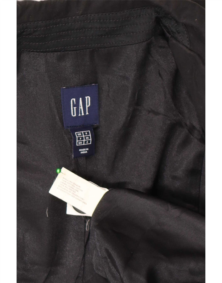 Gap Damen 1-Knopf-Blazer-Jacke, UK 6 XS, schwarze Baumwolle